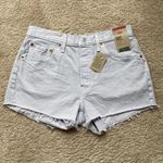 Levi's Levi’s 501 Shorts High Rise‎ Cutoffs Denim 100% Cotton Washed Lilac Size 32 Photo 3