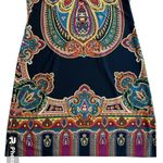 London Times  Stained Glass Baroque Shift Skimmer Dress Size 12 Navy Colorful Photo 8