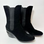 Cole Haan  Nike Air Mid‎ Calf Boots Shoes Black Suede Wedge Stretch Size 9.5B Photo 1