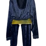 Free People  Navy Velvet Jogger Set S Photo 1