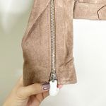 BLANK NYC Womens Suede Moto Jacket Cropped Notch Collar Sand Stoner Small NWT Photo 5