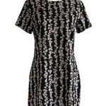 Tommy Hilfiger Black Tan Leaf Print Short Sleeve Casual Shift Dress Size 8 NWOT Photo 0