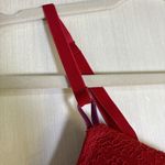 Victoria's Secret  Bra Sz  32DD Red T-shirt Push Up Lace Velvet Convertible Strap Photo 2