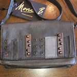 Mona B. Vegan Lifestyle Dark Gray Studded Boho Crossbody Shoulder Purse Photo 1