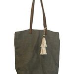 Karma 100% Jute Tote Bag with Tassel detail Gray Photo 0