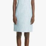 St. John ππ Sequin Tweed Knit Sheath Dress ~ Aqua 14 NWOT Photo 0