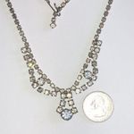 Vintage Silver Tone Classic CZ Rhinestones Formal Necklace Photo 5
