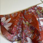 Downeast  V-Neck Sheer Floral Orange Blouse Size XL EUC #2240 Photo 1