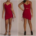 David's Bridal Morgan & Co Red Spaghetti Strap Mini Dress Bodycon Size 0 Photo 1