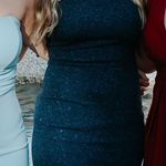 One Shoulder Formal Dress Blue Photo 0