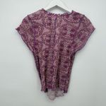 Free People  Oh My Baby Sheer Cropped Tee Lilac Size Large Boho Photo 6
