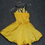 Yellow Polka Dot Dress with Black Trim Photo 2