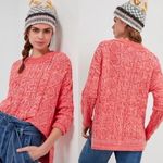 Anthropologie Pilcro Jasmine Cable-Knit Tunic Sweater, marledred, size L Photo 1