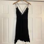 Free People  Adella lace slip black mini dress size medium Photo 1