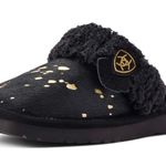 Ariat Jackie Indoor Outdoor Square Toe Black & Gold Slippers Photo 1