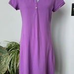 Lands' End Lands’ End Purple Pique Cotton Polo Shirt Dress sz 6-8 Small Preppy Tennis Prep Photo 0