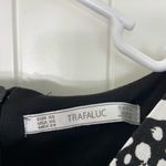 ZARA NWOT Trafaluc by  women’s black white dotted tie waist sleeveless mini dress Photo 3