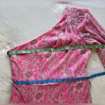 Taylor Pink One Shoulder Puff Sleeve Sundress Size 6 Photo 4