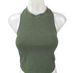 Free People Intimately Green Sleeveless High Neck Racerback Crop Tank Top M/L Photo 0