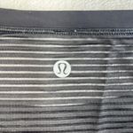 Lululemon  Athletica Sz 8 Top Lean In Long Sleeve Black Sheer Striped Mesh FLAWS Photo 10