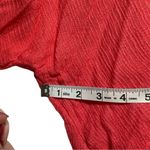 Free People Coral V Neck Woven Gauze Weave Knit Long Sleeve Blouse Small Photo 3