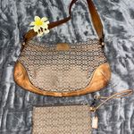 Coach Brown Patterned Shoulder Bag and Wristlet Set Photo 1