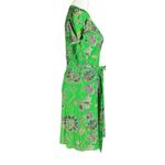 Veronica M Wrap Dress Womens S Green Floral V-Neck Stretch Cool Comfortable Photo 6