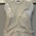 Urban Outfitters  Cream Eyelet Ruffle Mini Dress - Size Medium NWT Photo 1