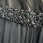 Badgley Mischka Black Embellished Waist Pleated Gown Size 6 US $795 Photo 3