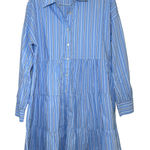 Pomander Place Shades of Blue Stripe Cara Dress Tiered S Preppy Nautical Photo 0
