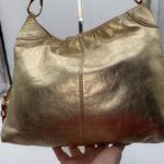 Dooney & Bourke Dooney Bourke Gold Metallic Leather Hobo Shoulder Bag Purse Photo 2