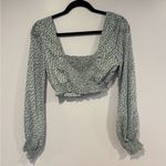 Petal and Pup  blue crop top floral long sleeve Photo 2