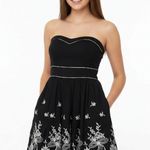 Sequin Hearts  Dress Junior Size 5 NWT Strapless Embroidered Black Photo 0