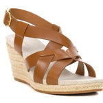 Cole Haan  Crystal Wedge Leather Espadrille Strap Sandal, Brown, Size 9, NWOB‎ Photo 0
