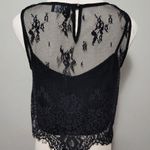 Anthropologie Anthrooologie Astr the Label black sleeveless lace crop top size medium Photo 3