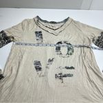 POL  Cream Black LOVE Patterned Top Long Sleeve Shirt Womens Size Large Stretch Photo 4