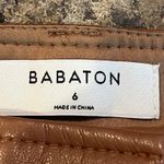 Babaton Aritizia Wide Leg Vegan Leather Pants Size 6 Chocolate Brown Photo 5