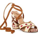 Zigi Soho  Vierra Heels Sandals Aztec Embroidered size 7 New STRAPPY ANKLE Photo 0