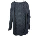 LL Bean Gray Fisherman Cable Tunic Cotton Pullover Crew Neck Sweater LARGE Photo 8