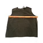 None Silk Essentials 100% Silk Tank Sleeveless Dark Olive Green Top Size XL Photo 2