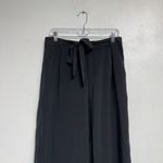 Maison Jules  Black Wide Leg Tie Front Capri Pants Sz L Photo 2