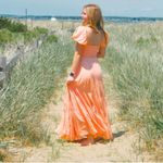 Free People NWOT  Sundrenched Smocked Puff Sleeve Maxi Dress color orange sz XS Photo 1