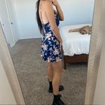 Morgan Taylor Blue floral silk slip mini dress Photo 1
