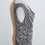 Mango MNG  Black Leopard Print Ruched Draped Neck Bodycon Dress Size Medium Photo 3