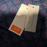 Joe Fresh  Women Size 12 Slim Fit Printed Dress Pants Navy Blue Geometric Pattern Photo 9