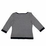 ESCADA Striped Boat Neck Top Size M White Size M Photo 6