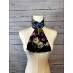 Vintage Echo Multi Floral Silk Scarf 48x10 – Classic Retro Print Photo 1