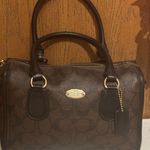 Coach  F34084 SIGNATURE MINI BENNETT SATCHEL LIGHT GOLD/BROWN/BLACK Photo 0