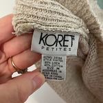 VINTAGE KORET Cream Beige Floral Short Dolman Sleeve Linen Cotton Sweater PETITE Pink Size undefined Photo 3