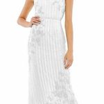 Mac Duggal 93592 Striped Floral Embellished Sequin Sleeveless Dress 16 Photo 0